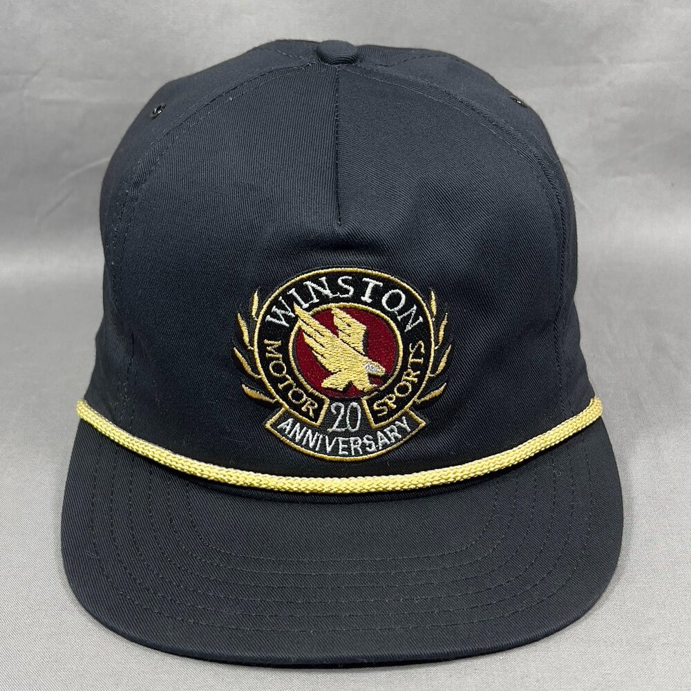 Vtg Winston Motorsports NASCAR Snapback Hat Cap Rope 20th Anniversary USA Mens